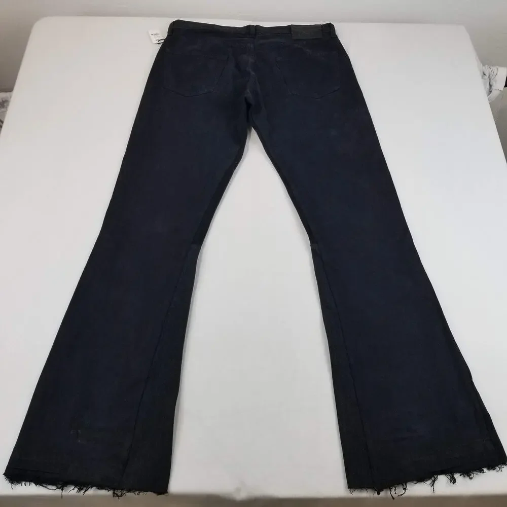 Gallery Dept LA Flare Jeans Mens 35x36 Black NWT Made in USA Raw Hem Art to Wear